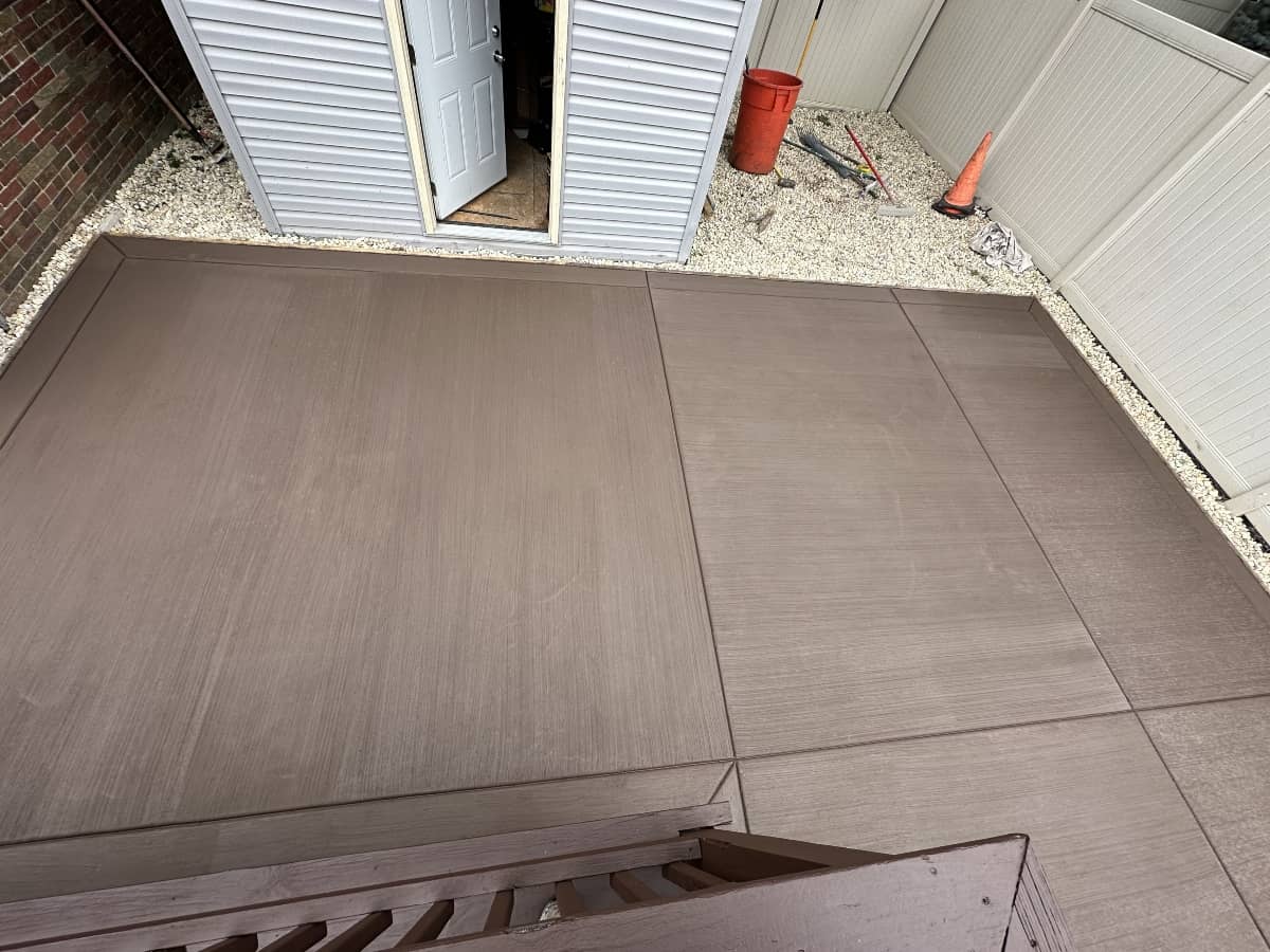 Backyard concrete patio