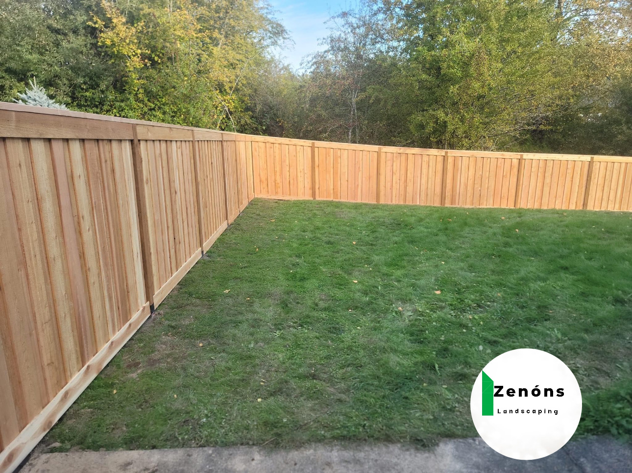 brand new wood fencing