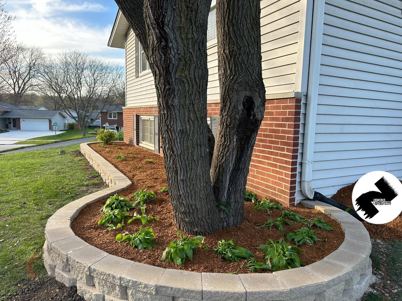 hardscaping with mulch