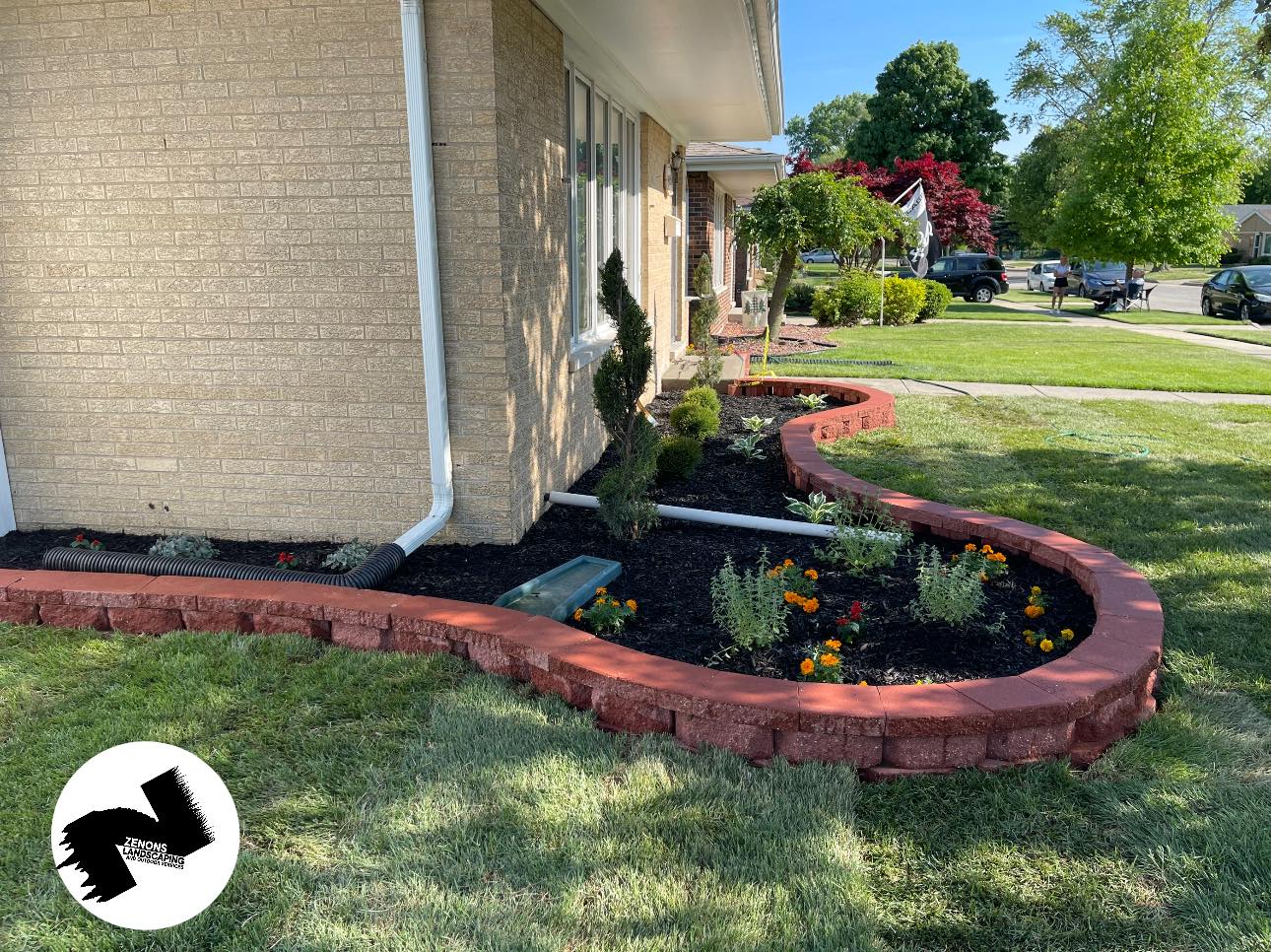 unique stone pattern with plants